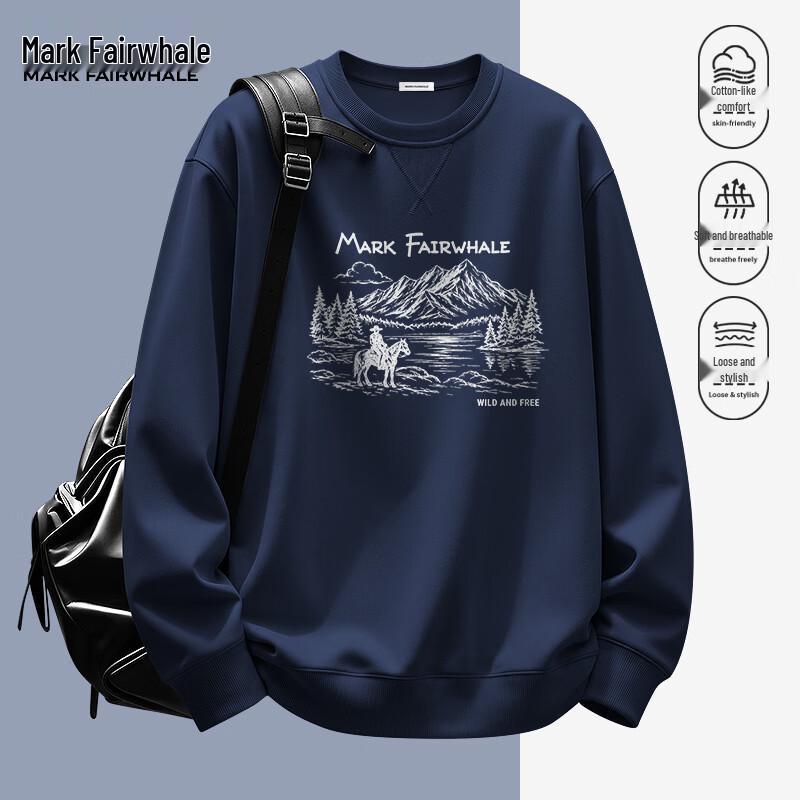 Mark Fairwhale Men's Oversized Graphic Pullover Sweatshirt
