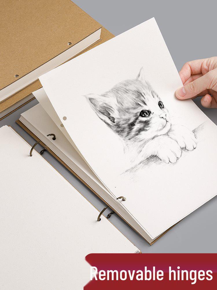 Detachable A4 Sketchpad - Loose-Leaf Art Student Drawing Book - Available in A5, 16k, and 32k Sizes Side-flip Thick 160g/75 sheets 32K*1