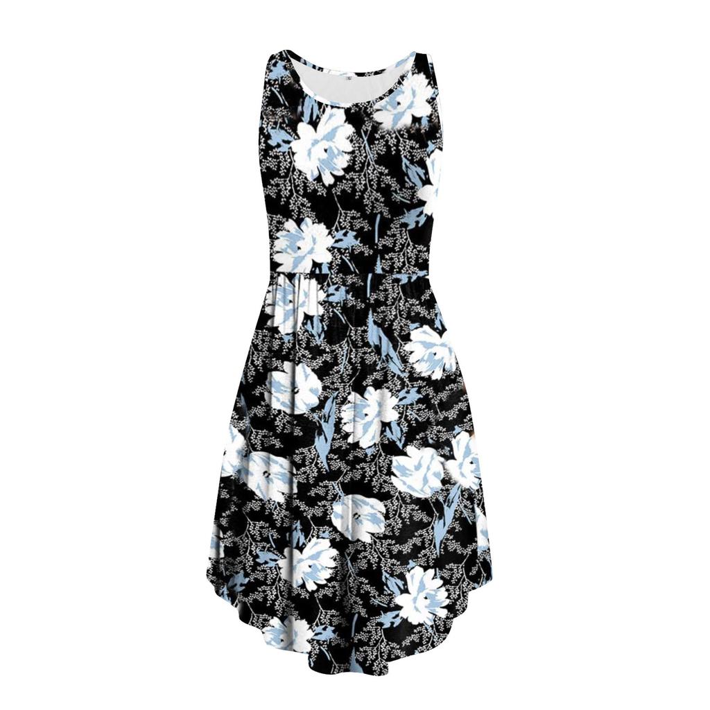 Vestidos de verano de ocio a la moda para mujer, vestidos holgados sin mangas