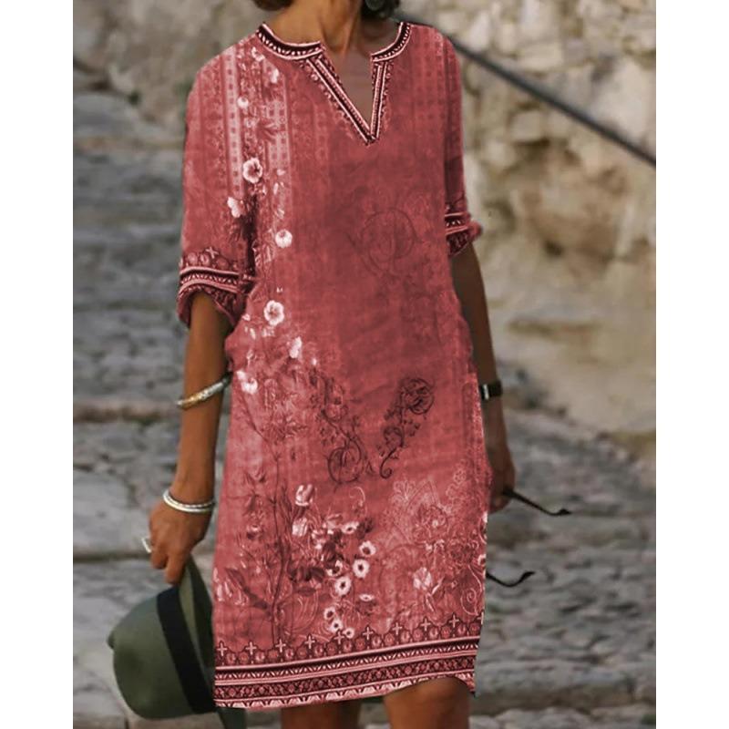 BITCED Fashion Summer Spring 1/2 Sleeves V-Neck Casual Dresses