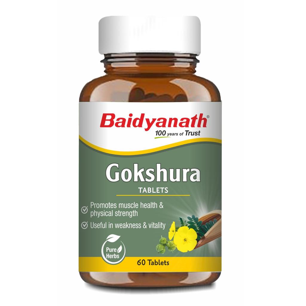 Baidyanath Ayurved Gokshura - 60 Tabletten | Unterstützt Kraft & Vitalität