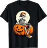 Spooky Pumpkin & Skeleton Gamer Tee