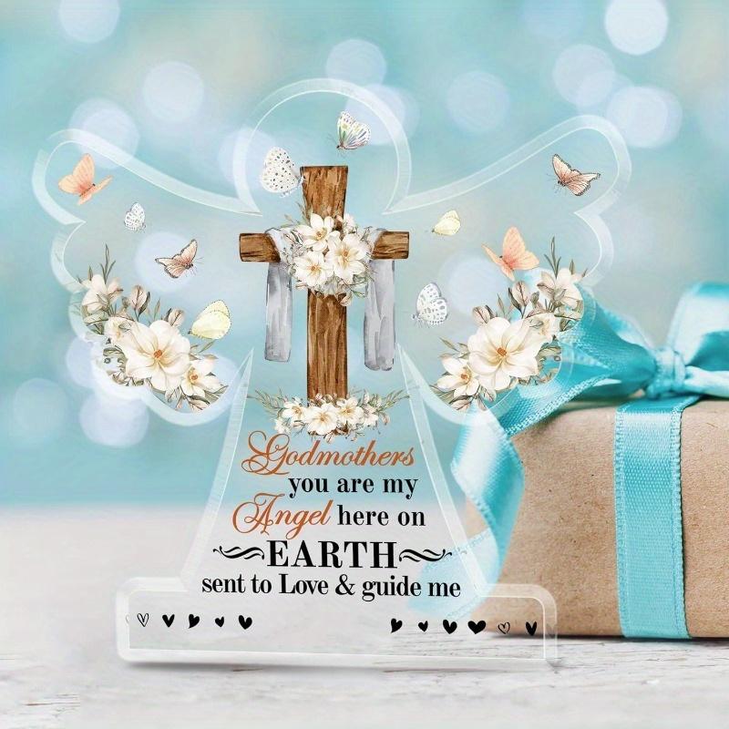 Godmother Gifts from Godchild – Christian, Keepsake for Birthday, Mother's Day. Custom Acrylic Block, Home/Office Decor.