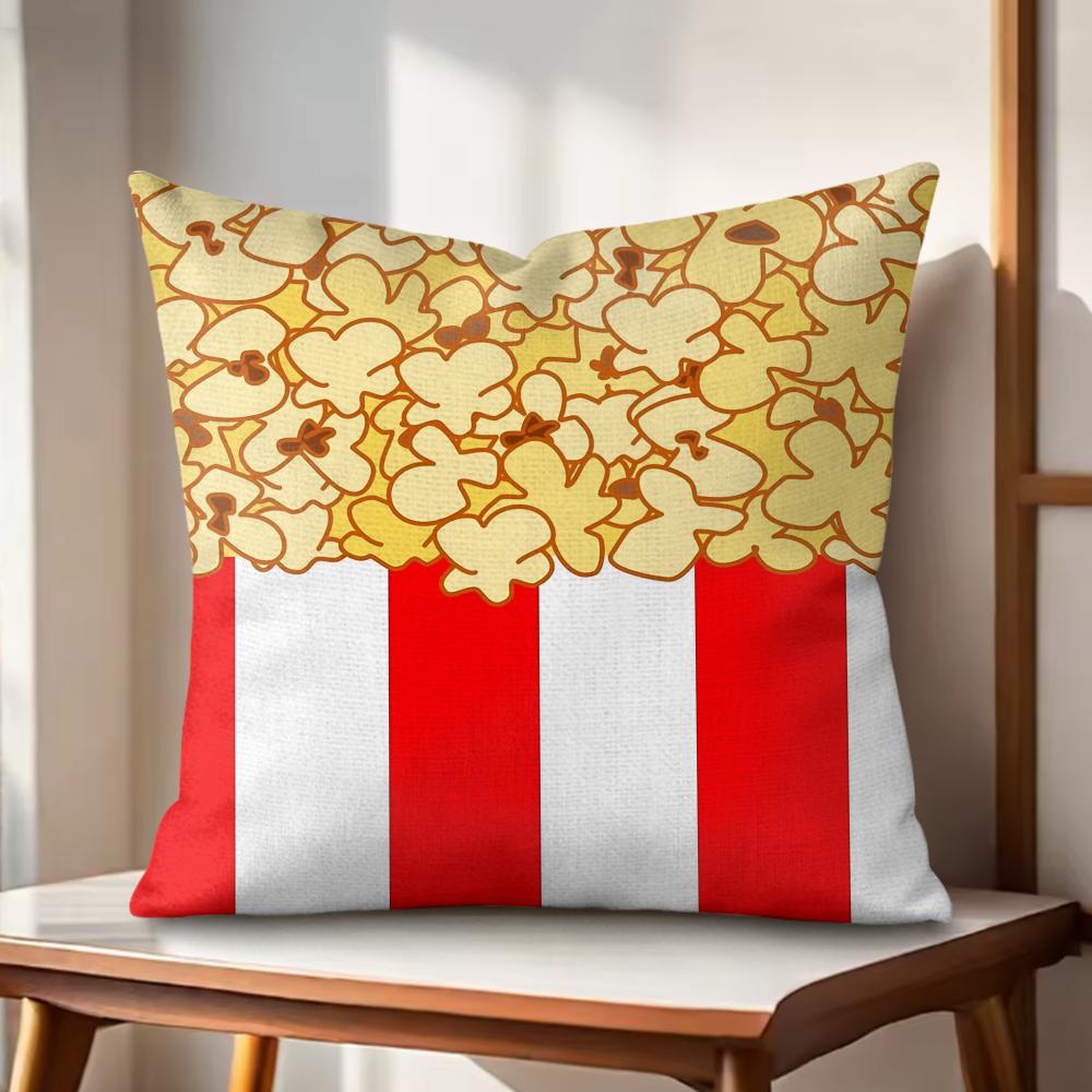Classic Popcorn Cushion Cover Natural Linen Organic Fabric DoubleSided Printing Couch Pillow Covers Home Decor