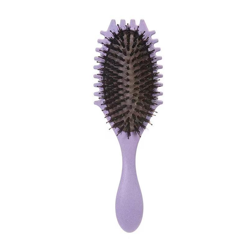 Air Cushion Curly Hair Brush with Massage Bristles Detangling Boar Bristle Styling Comb for Voluminous Bounce