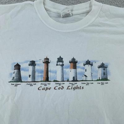 Vintage Cape Cod Lights Shirt Mens Large Anvil Lighthouse Beach Massachussetts