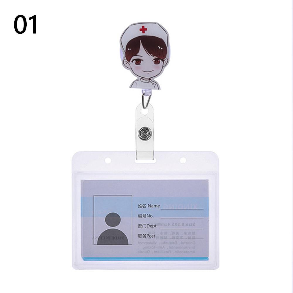 Badge Holder Clip ID Card Aluminum Name Card Holder Retractable Badge ID Badge Holder Nurse Doctor