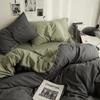 Solidny Szary Kolor Matcha Zestaw Pościeli Dorośli Dzieci Rozmiar Twin Full Queen Łóżko Płaskie Prześcieradło Zestaw Poszwy na Kołdrę Poszewki na Poduszki Prosta Pościel