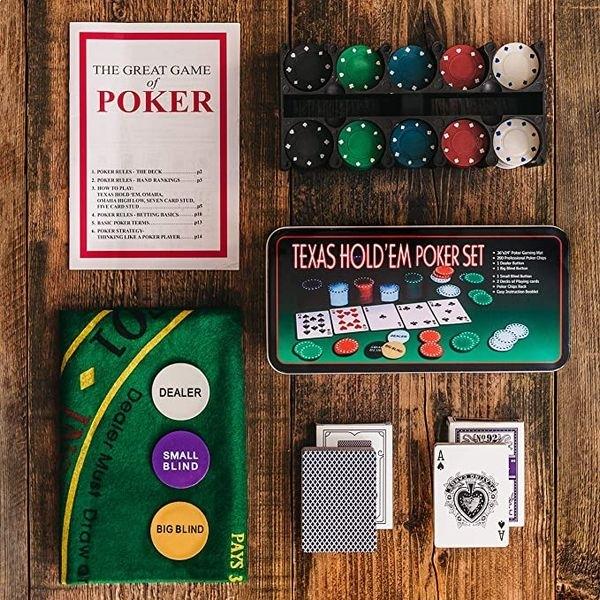 Poker Game Box 200 Chips with Mat and Cards Card Game