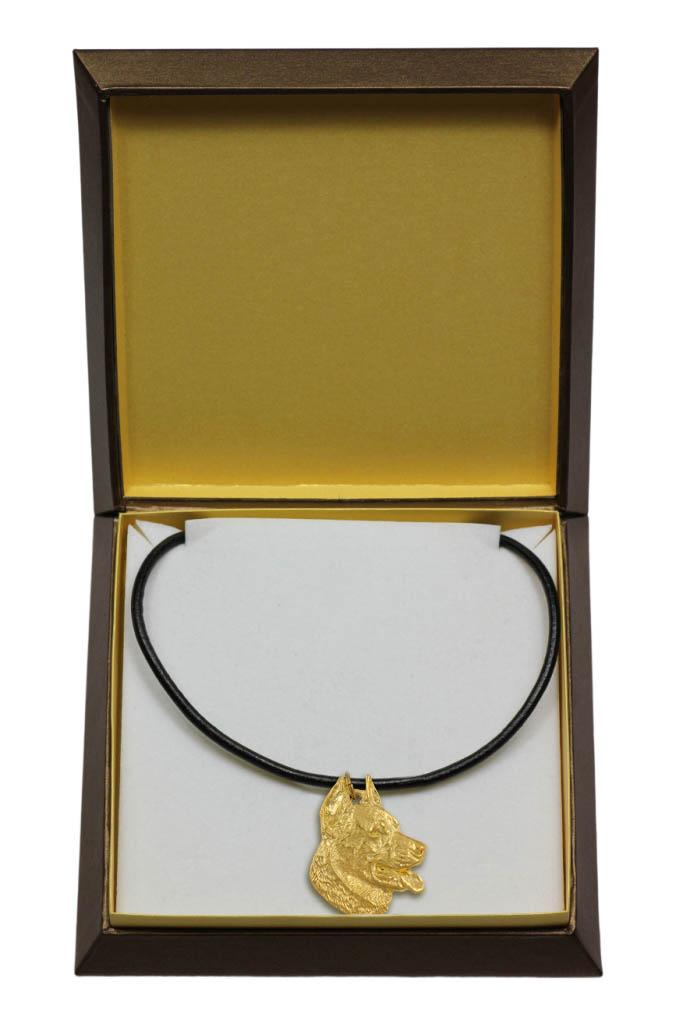 

Berger de Beauce, Beauceron, Beauce Sheep Dog - Dog necklace in gift box, gold-plated pendant for dog fan, striking jewellery by Art-Dog