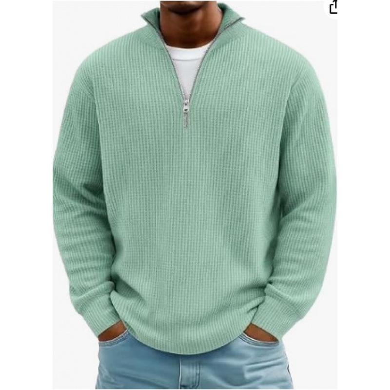 2023 European Ethnic 3D Print Men's Waffle Knit Half-Zip Hoodie