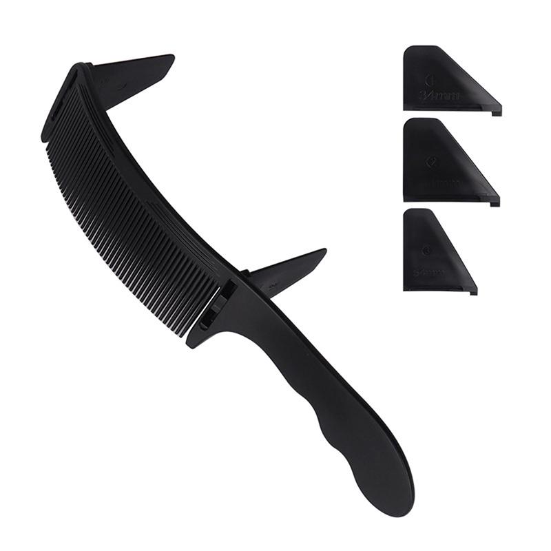 Peigne de tondeuse incurvé pour hommes, coiffeur styliste, brosse à dessus plat, peigne de coupe, 1 pièce