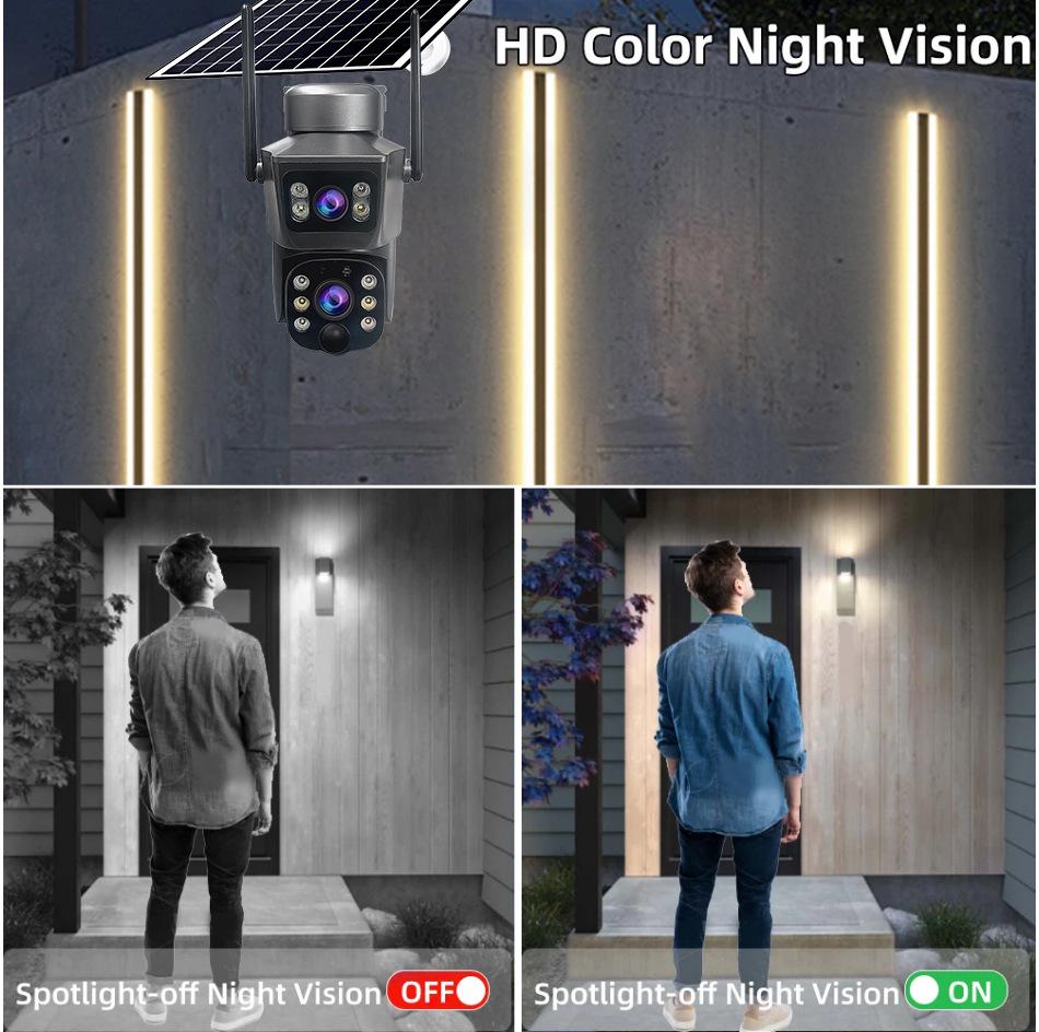 Ultra HD Waterproof Solar Camera with Full-Color Night Vision - Wireless 4G WiFi for Indoor/Outdoor Use