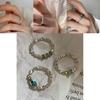 Fashion Ins Versatile Copper Ring With Unique Beaded Geometric Pattern