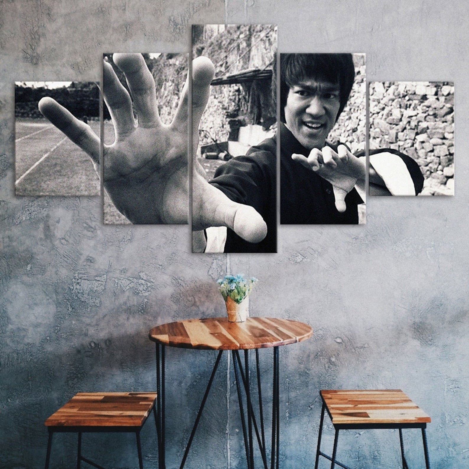 

Kung Fu Master Martial Arts Inspiration Sports Motivation 5 Piece Five Panel Wall Canvas Print Modern Art Poster Home Decor Gift For Him Her 20X35 20X45 20X55CM