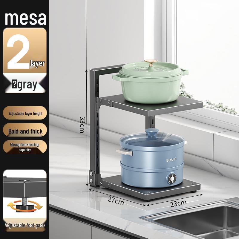Multi-Layer Kitchen Pot Rack: Floor-Standing, Under-Sink Cookware & Storage Solution