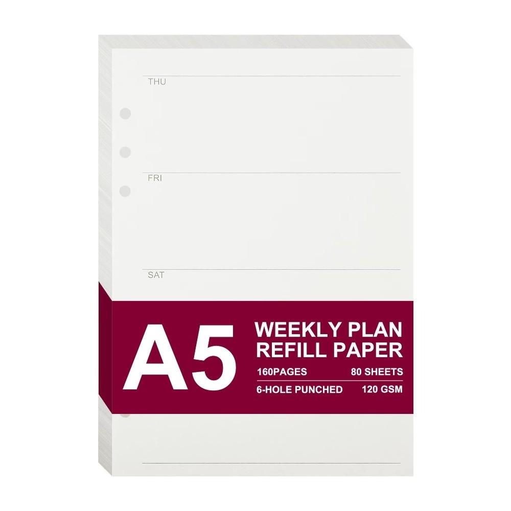 6 Hole Loose Leaf Refills Pages A5 Agenda Pages Portable Inserts Pages  Financial Ledger Budget