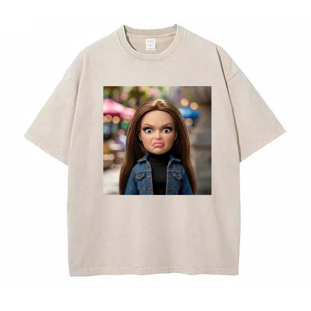 Meme Festa Bambole Grafica Meme Magliette Unisex Donna Manica Corta Gotico High Street T-shirt Cotone Lavato Vintage Larga T-shirt