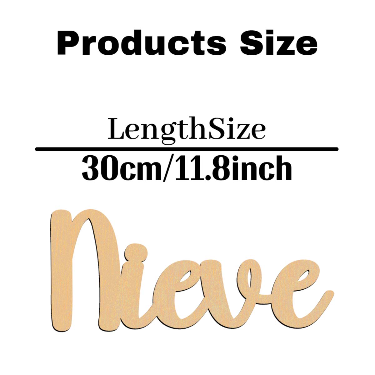 

1pc Colorful Nieve example Customized Letter Wood Material Wooden Decor Wooden Plaque Vertical Orientation Door Hanging Decor S30cmLength
