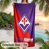 Beach Towel Fiorentina FC Print Custom Name Text Soft Towel for Swimming Pool