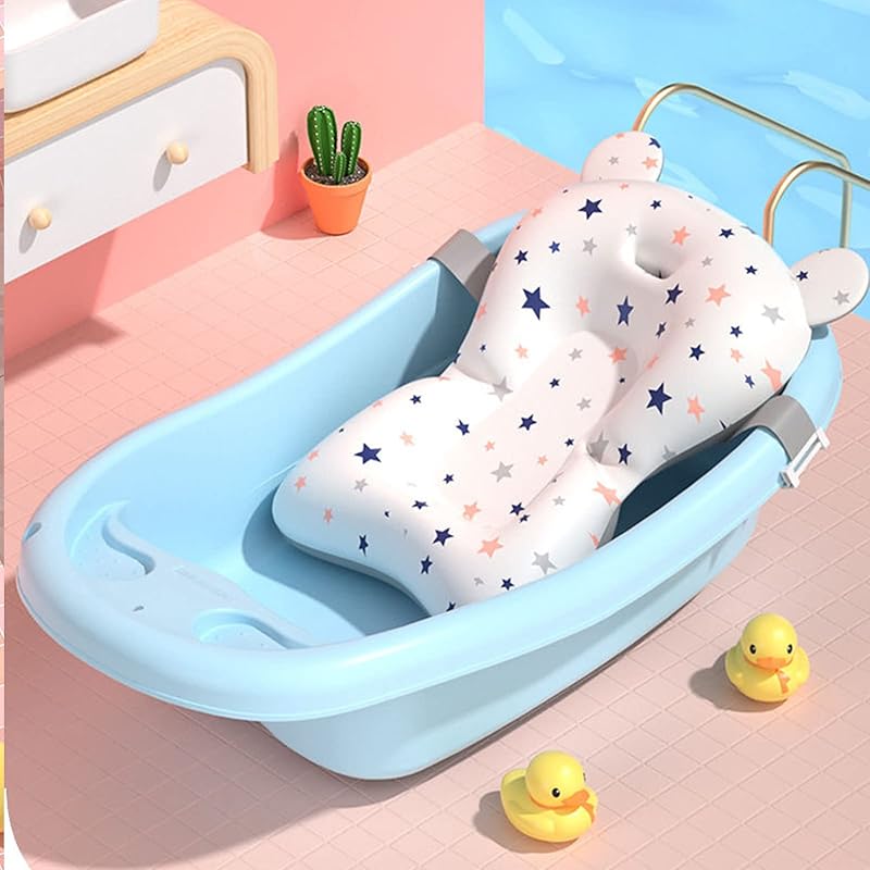 Baby Bath Suspension Prevent Slip Pad, Soft Quick Dry Lightweight Baby Bath Cushion Pad, Newborn Bathtub Mat Infant Bath Supporter Nonslip Floating