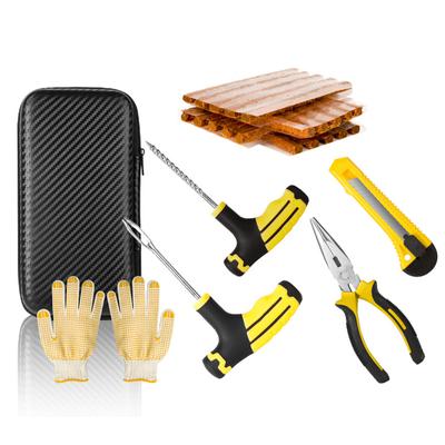 Kit Riparazione Pneumatici 47 Pezzi Riparazione Rapida Pneumatici Moto Pneumatico Sottovuoto Riparazione Universale Emergenza per Auto Camion Moto