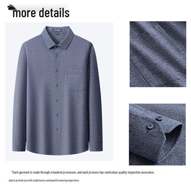 FIRS Men's Brushed Cotton Easy Care Long-Sleeve Shirt