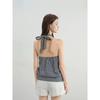Niche design plaid neck sling vest women's summer new loose and thin versatile sleeveless tops and clothes