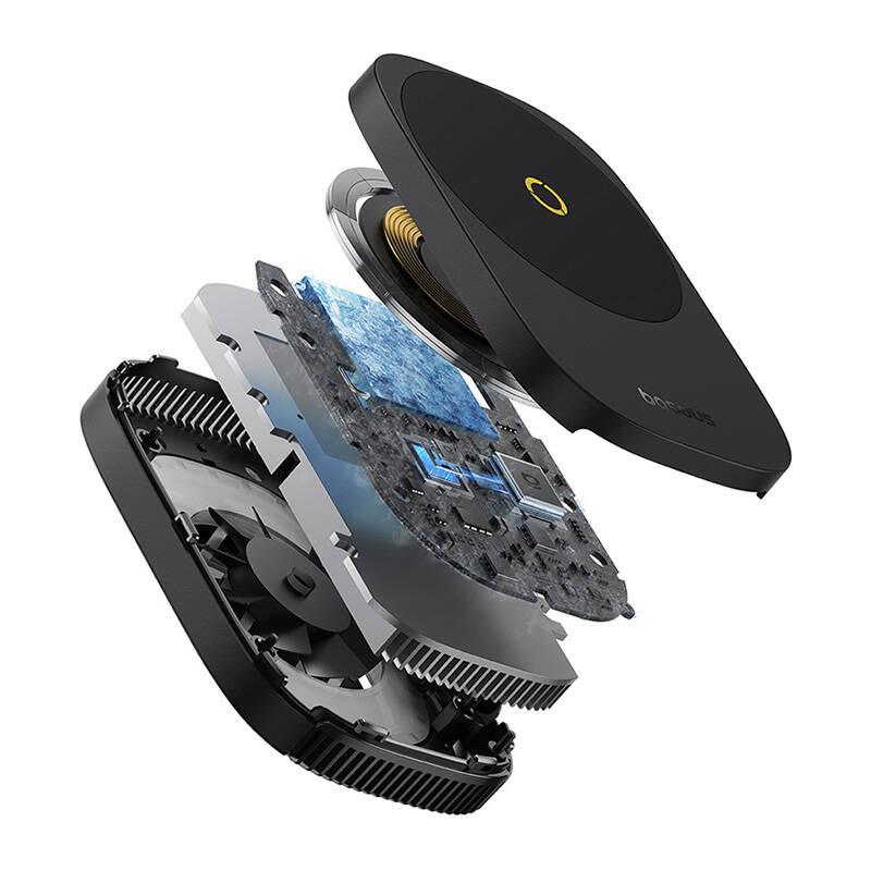 Uchwyt Z Ładowarką I Chłodzeniem Baseus Magpro Ii Ultra-Thin (Czarny)