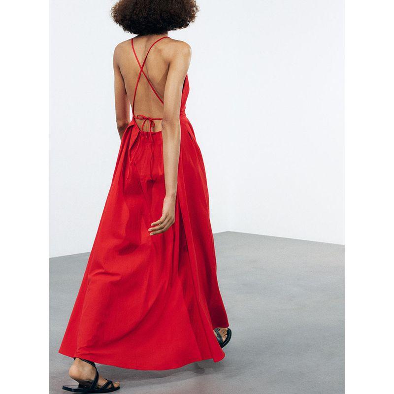Za2025 Summer New Product Women Clothes Fashion Sexy Backless V-neck Temperament Length Dress 2816653 600