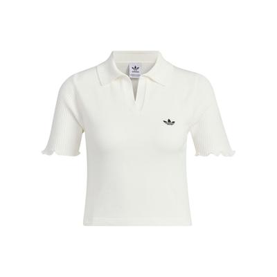 Originals Knit Polo Shirt With Logo Embroidery Women Tops White JC7858