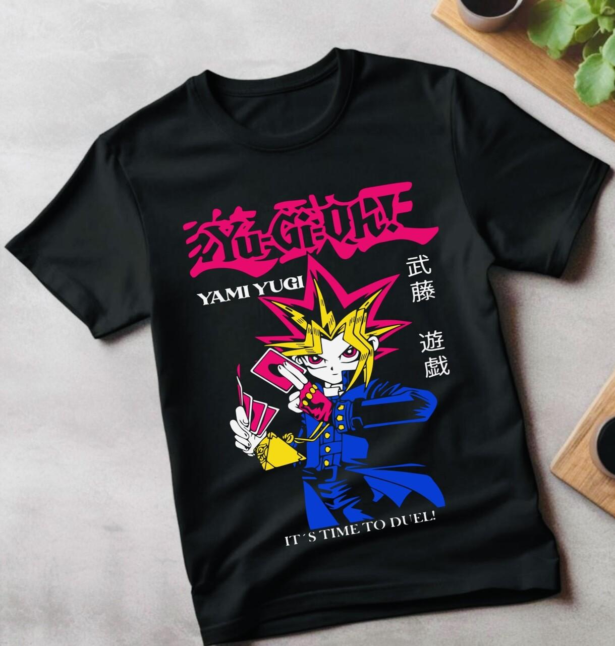 Anime Duel King T-shirt Black Unisex  anime T-shirt  yu go XL