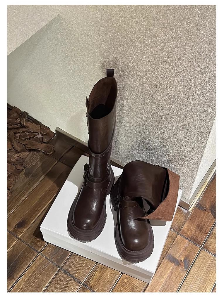 2025 A/W Black Wide Calf High-Thigh Knight Boots for Women