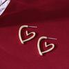 Unique Heart Earrings Elegant Simple Ear Jewelry Gold New Ear Clips Vintage Brushed Fashion Versatile Earrings