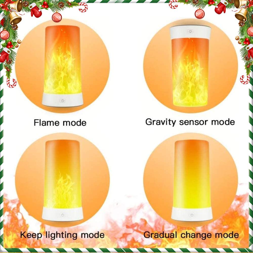 

Led Flame Light USB Rechargeable Flicking Flame Candles Fire Lanterns Outdoor Hanging Lamps with Timer 4 Flame Modes