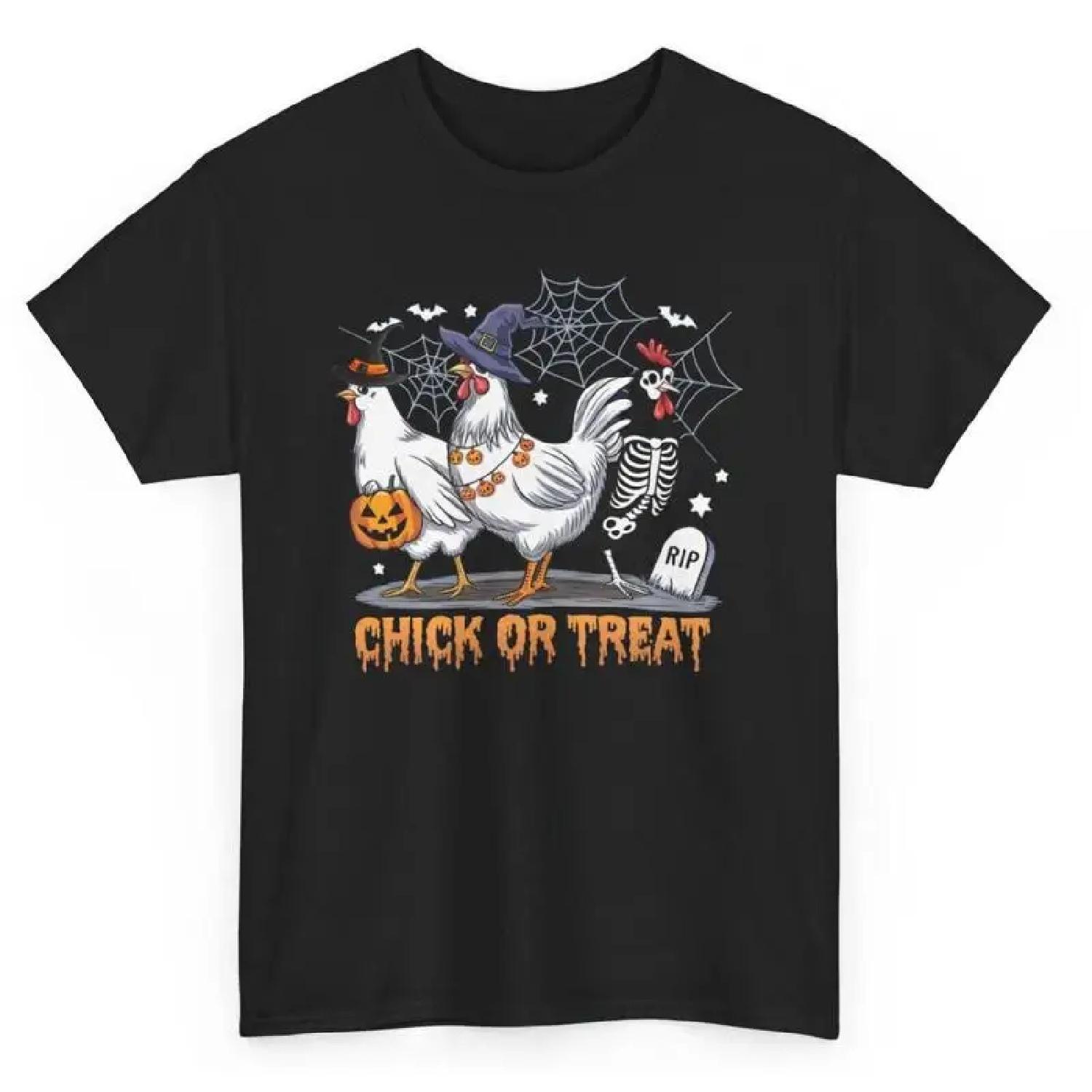 Chicken Halloween T Shirt Chick Or Treat Novelty Spooky Season S