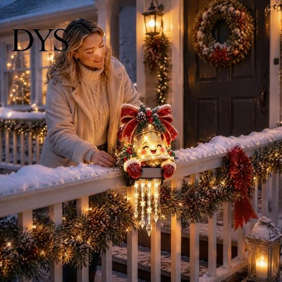 Außen-Feiertagsgeländer-Schmuck Winterglanz Schneemann Eiszapfen Licht Dekor, Weihnachtsdekorationen, Hängende Weihnachten Atmosphäre Beleuchtung LED-Lichter für Veranda,