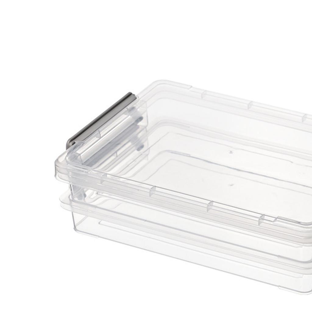 2pcs Plastic Portable File Box Stackable Dustproof Protective Clear  Document Case for Document Ph