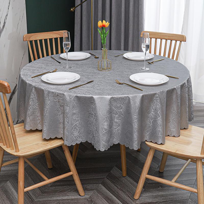 European Waterproof Tablecloth Fabric Oil-Proof And Anti-Scalding Leave-In Tablecloth Hotel Household Round Round Table Dining Table Cloth Tablecloth
