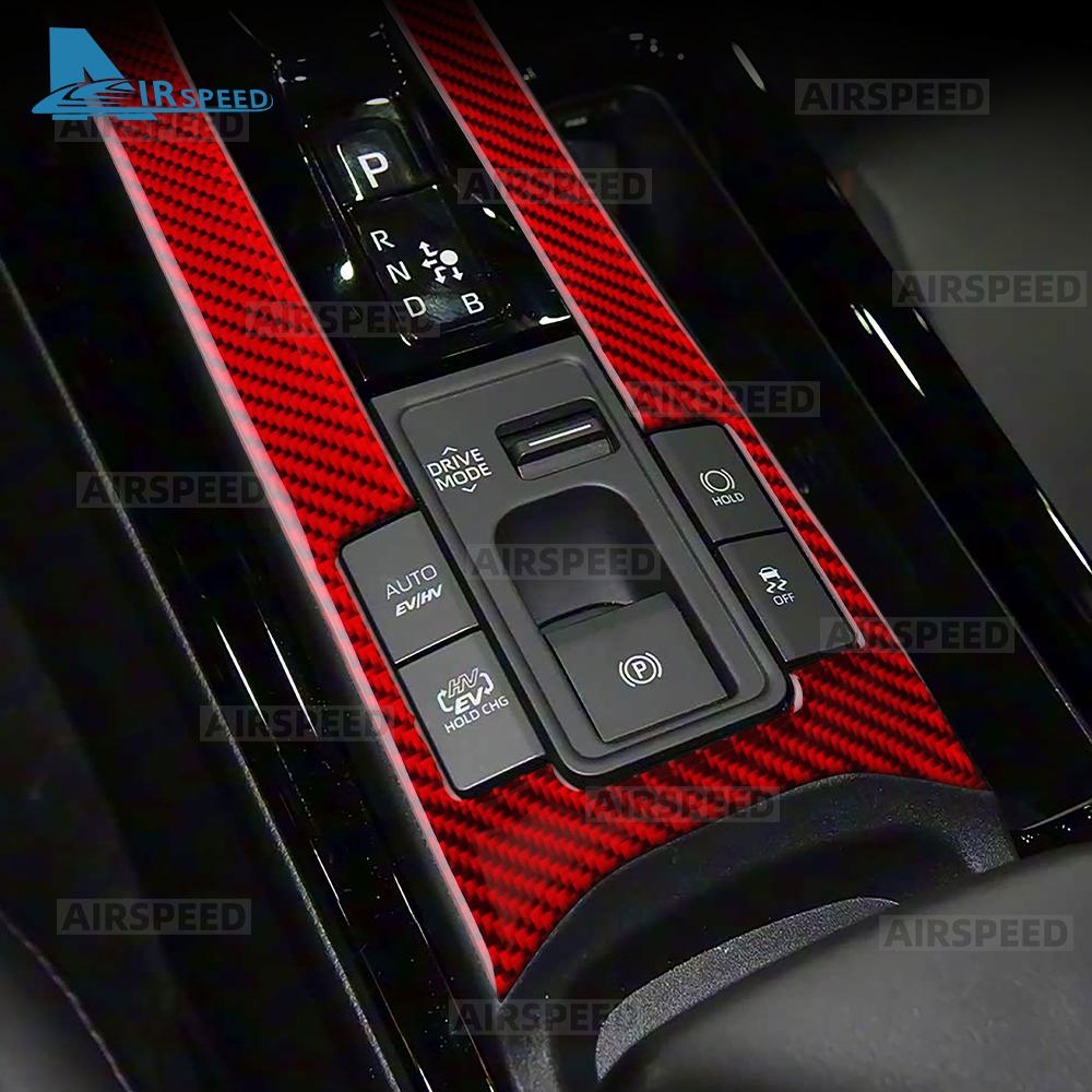 Outer Inner Gear Shift Panel For Toyota Prius 60 Series 2023 2024 2025 LHD RHD Real Soft Carbon Fiber Sticker Car Accessories