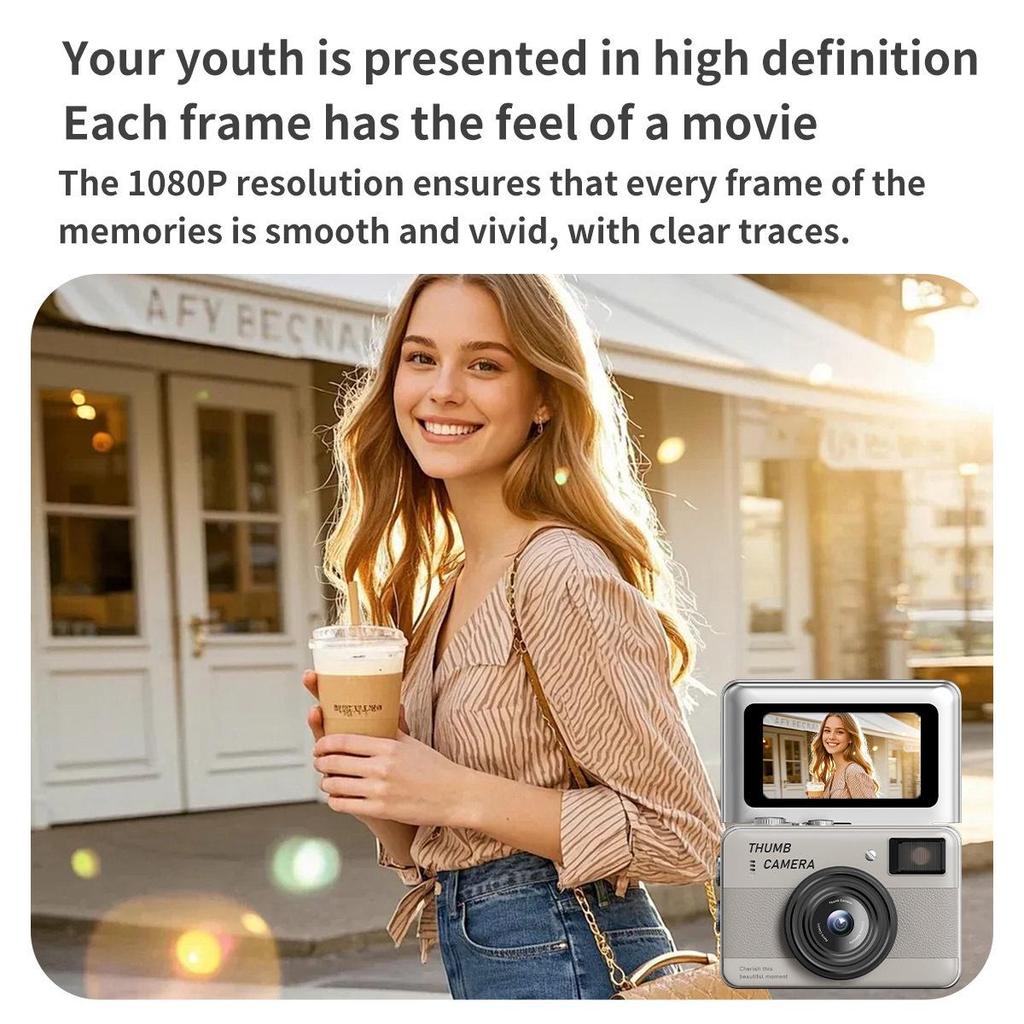 1080P HD Mini Flip Screen Camera: Wearable Compact Camcorder for Teens