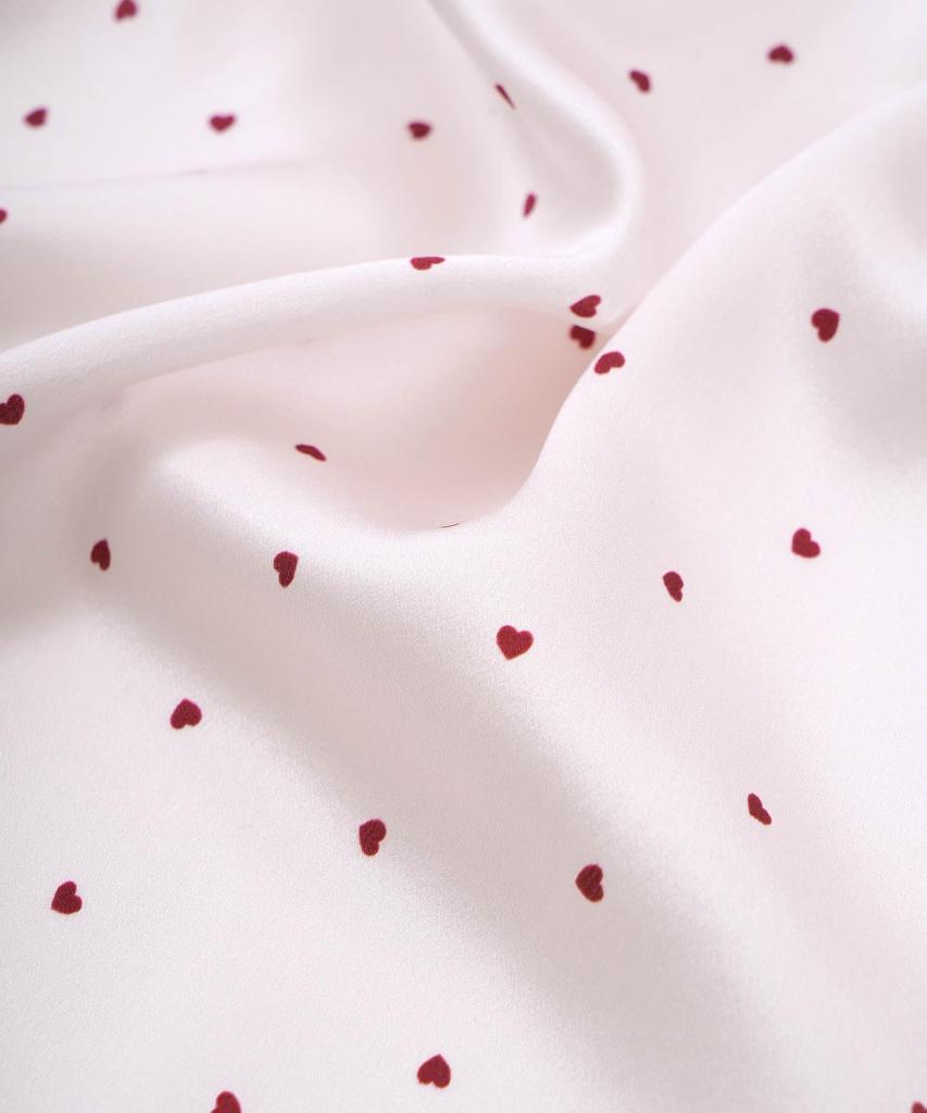 Silk Heart Shirt Pajamas