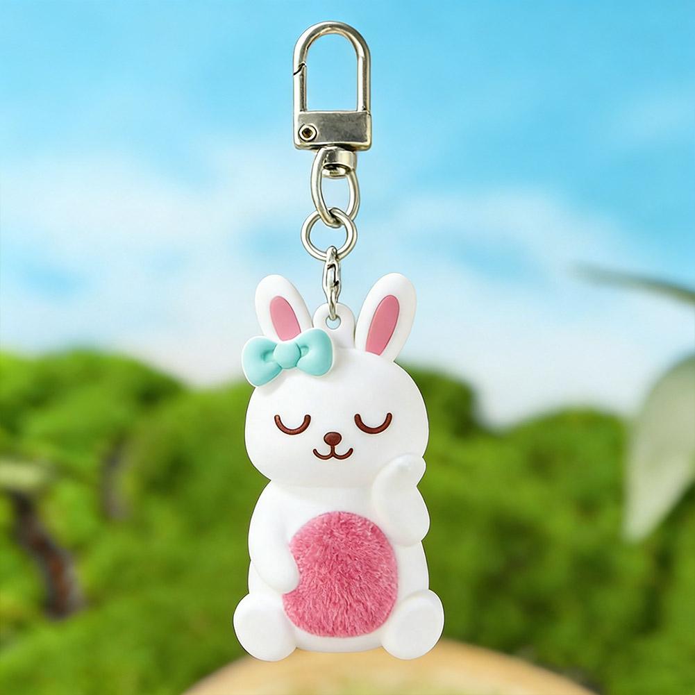 Cute Animal Silicone Lip Balm Holder Case Keychain Kawaii Cat Bunny Lipstick Sleeve Protective Cover Bag Charm Gift
