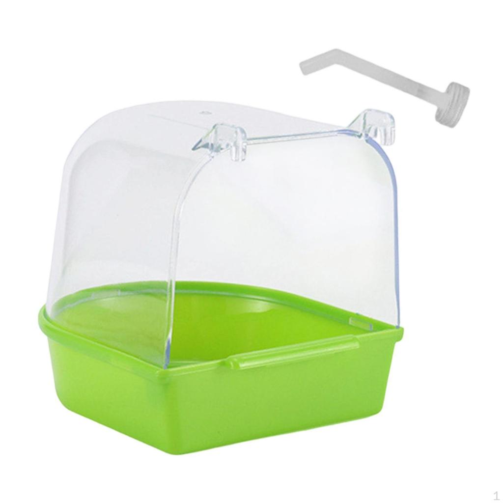 Bird Bath Box Cage Accessory Versatile Parrot Bowl Hanging Bathtub for Canary Budgie