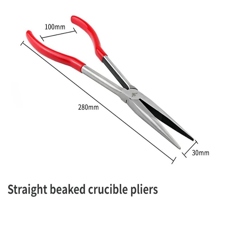 45&90 Degree Long Handled Crucible Pliers, Curved Needle Nose Pliers, Right Angle Curved Pliers for Jewelry Making