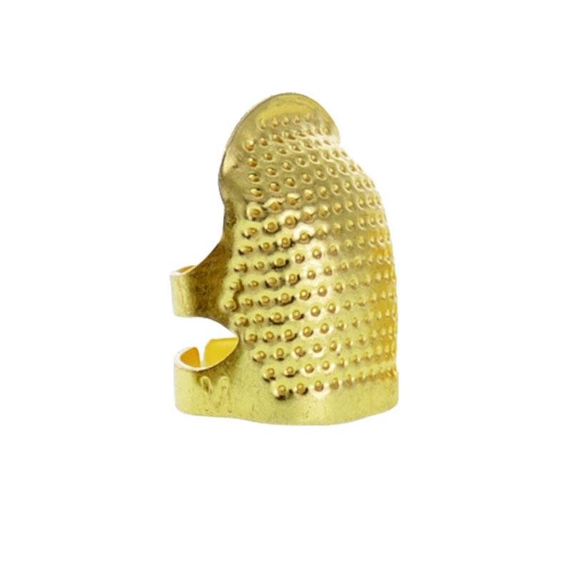 Sewing Thimble Adjustable Thimble Finger Protector Metal Finger Shield Ring Non-Slip Needle Press Finger Sleeve DIY Sewing Tool