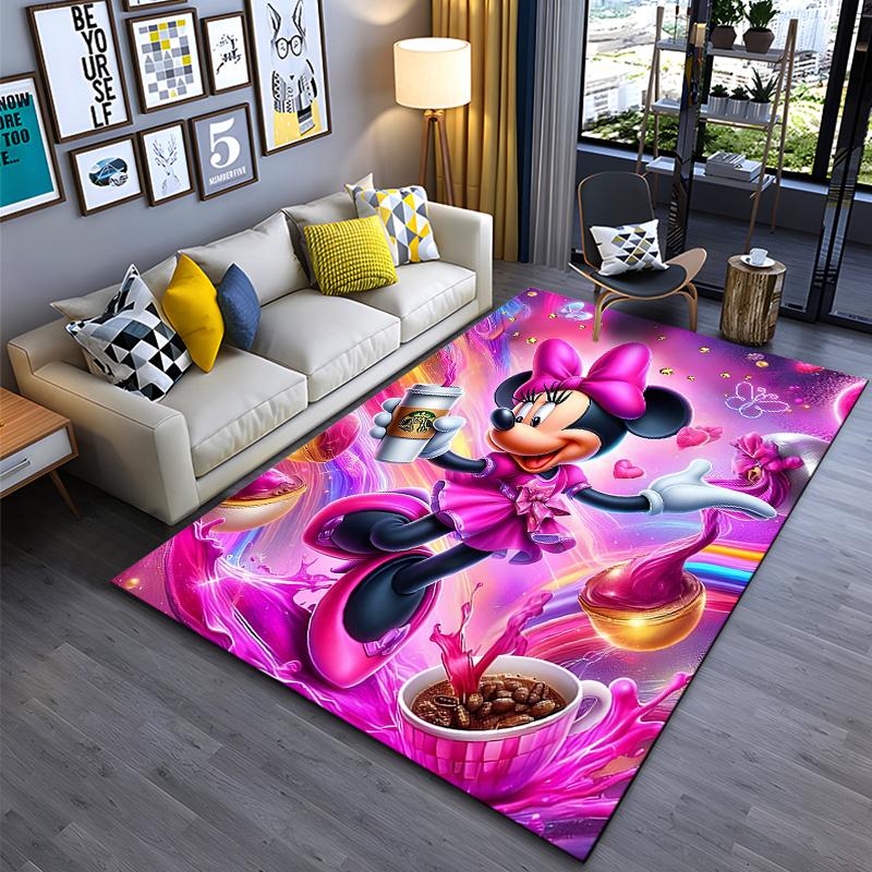 Best Seller Mickey Minnie Theme Cartoon Rug Bedroom Living Room Anime Carpets for Boys Girl Room Floor Mat Decor Non-Slip Rug