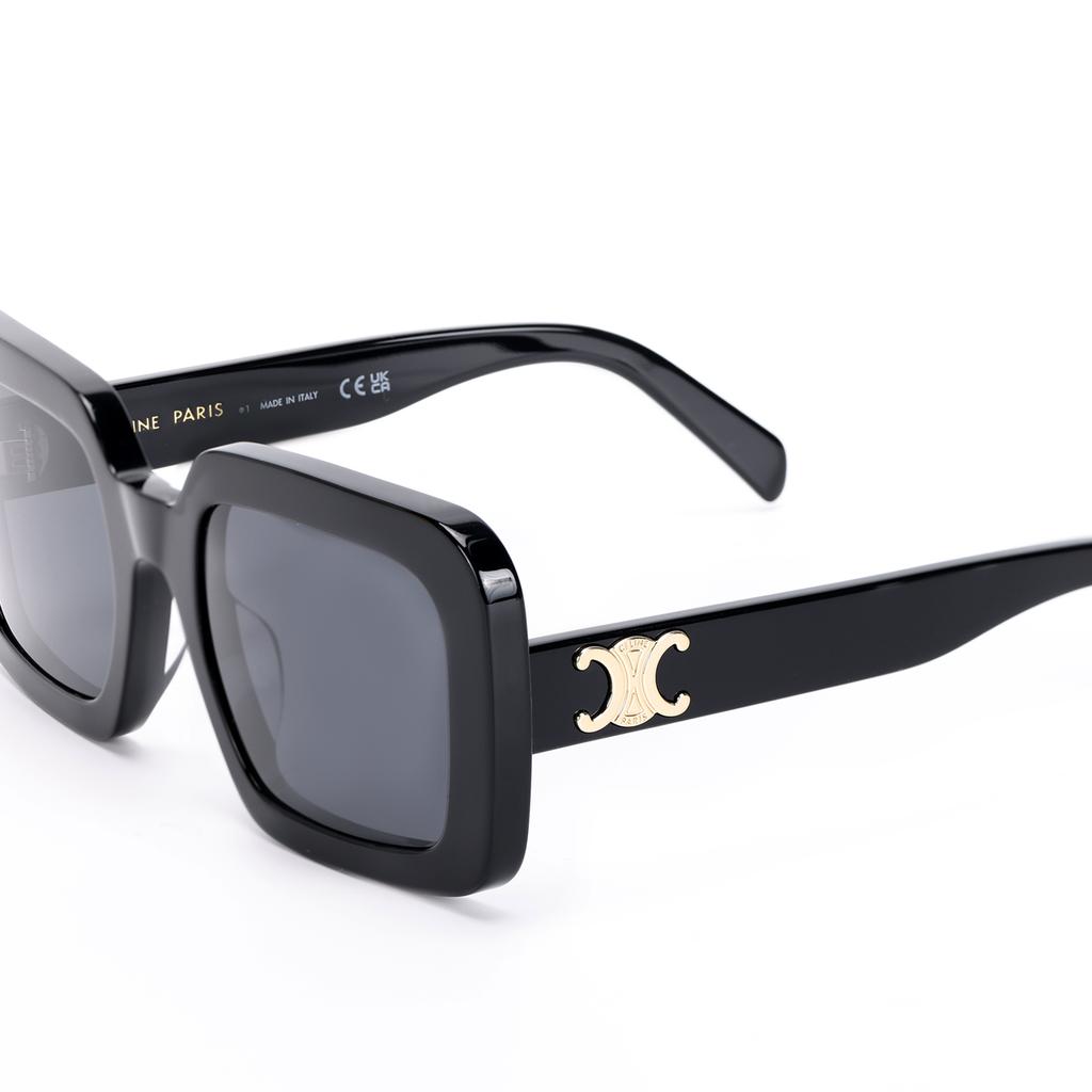 Celine Kwadratowe Okulary Przeciwsłoneczne z Logo Damskie Okulary Przeciwsłoneczne Czarne CL40304U-01A
