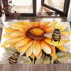 Sunflower and Bee Doormat - Bright Floral Design for a Cheerful Home Entrance, Perfect for Welcoming Guests with Nature's Charm