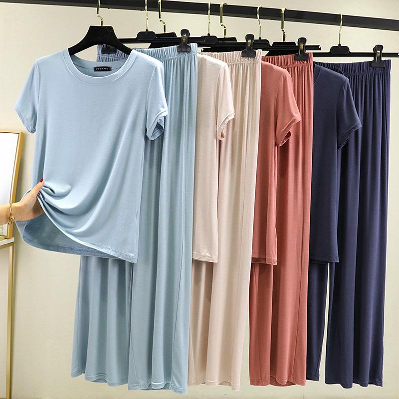 Women's Modal Short-Sleeve T-Shirt and Shorts Casual Two-Piece Suit
